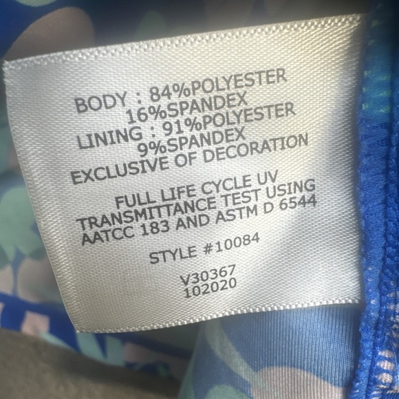 Coolibar Youth UPF 50+ Quarter Zip Swim Shirt Multicolor Print XL Sun Protection - Picture 5 of 7